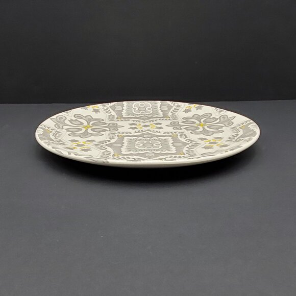 Pier 1 Malina Tapestry Salad Plate Gray White Yellow Floral Tapestry Plate - Picture 4 of 6